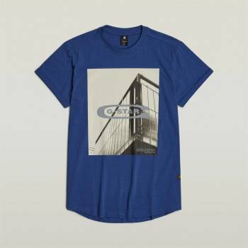 Image 1 of G Star Тениска G Star HQ Old School Logo Lash T-Shirt - Radar Blue