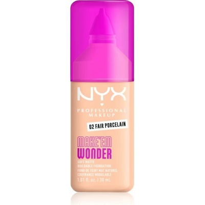 NYX Professional Makeup Make ‘Em Wonder ľahký zmatňujúci make-up 02 Fair Porcelain 30 ml
