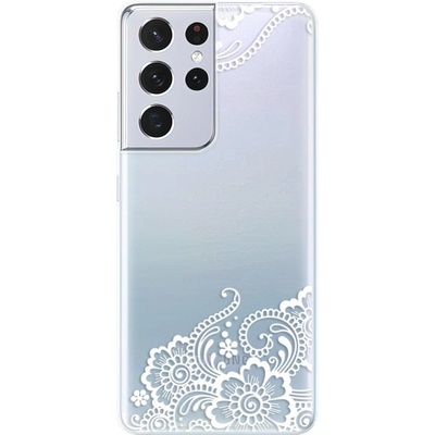 Pouzdro iSaprio - White Lace 02 Samsung Galaxy S21 Ultra 5G