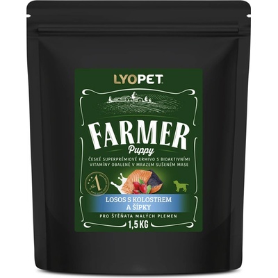 Lyopet Farmer Puppy Losos s kolostrom a šípky 1,5 kg