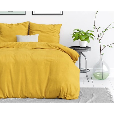 Dreamhouse Двоен спален комплект Stone washed Mustard с един плик 100% памук