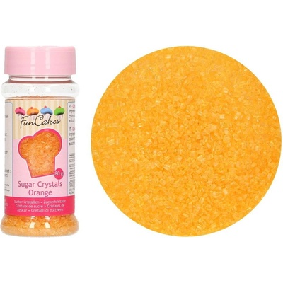 FunCakes Barevný dekorační cukr oranžový 80 g