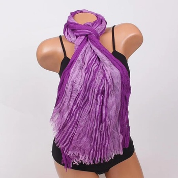 Image 1 of Стилен шал в лилави тонове с цветя