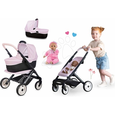 Smoby Set trojkombinácia Puschair Pink Maxi Cosi&Quinny s 30 cm bábikou Bébé Calin Maria SM253121-8