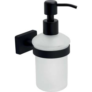 FERRO Ferro Greta - Дозатор за сапун с държач, матово стъкло/матово черно AGR34BL (AGR34BL)