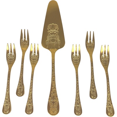 Herdmar Прибори за торта santamarta - 7 части - позлатени мат (-174-5019-0517-010-0017)