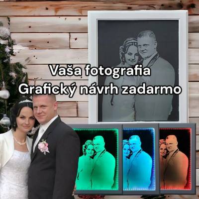Gravírovaný osvetlený obraz