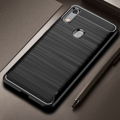Púzdro SES Ochranné silikónové karbón Huawei Y6S - čierne
