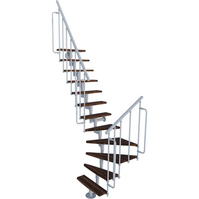 Minka STAIRS Lomené modulové schodiště Joker Turn ořech/bílá, 304,2 cm