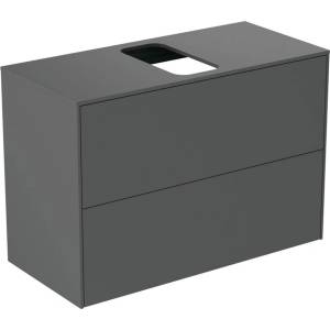 Ideal Standard Atelier Conca стенен шкаф с 2 чекмеджета и плот с централен изрез 80 см мат антрацит (T3947Y2)