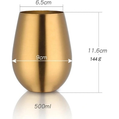 Nero zbitná nerezová sklenice Barva Zlatá 500 ml