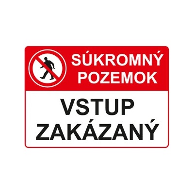 Cedulka plastová - Soukromý pozemek - vstup zakázán A4