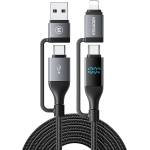 Essager 4 в 1 Кабел за Данни с Дигитален Дисплей pd 100w Бързо Зареждане 1 м