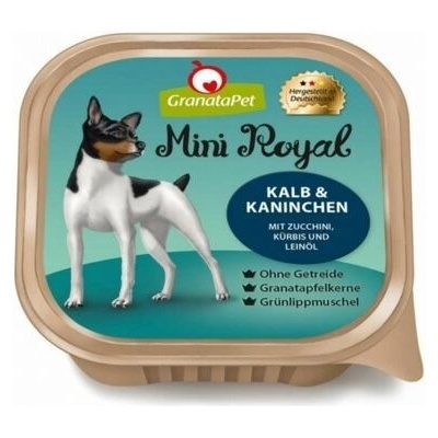 GranataPet Mini Royal Adult Dog Telecí a králík s cuketou dýní a lněným olejem 150 g