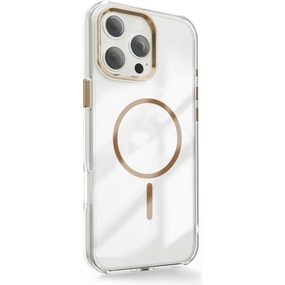 Gigapack iPhone 16 Pro GIGAPACK Силиконов протектор за телефон с пластмасов заден капак, ъгъл с въздушна възглавница, ЗЛАТЕН GP-177252 (GP-177252)