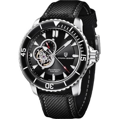 Pagani Design Мъжки часовник Pagani Design Segnity, Автоматичен, Неръждаема стомана, Черен / Черен (PD-1674-BLACK-BLACK)