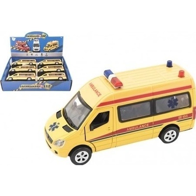 Teddies Auto ambulance kov/plast 15 cm na baterie se světlem