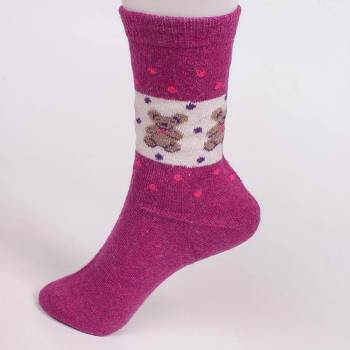 Image 1 of Виолетово-лилави вълнени чорапи с мечета