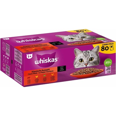 Whiskas Pouch Multipack 1 + Výběr v omáčce 80 x 85 g