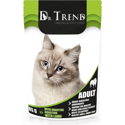 Dr. TREND Мокра храна /пауч/ за възрастни котки с чувствителен стомах