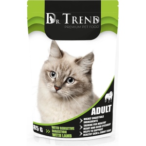 Dr. TREND Мокра храна /пауч/ за възрастни котки с чувствителен стомах