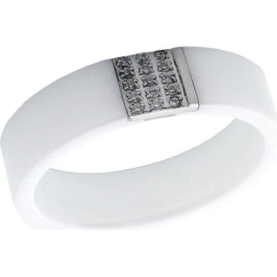 BM Jewellery Dámský keramický prsten se zirkonem CUBE S518120