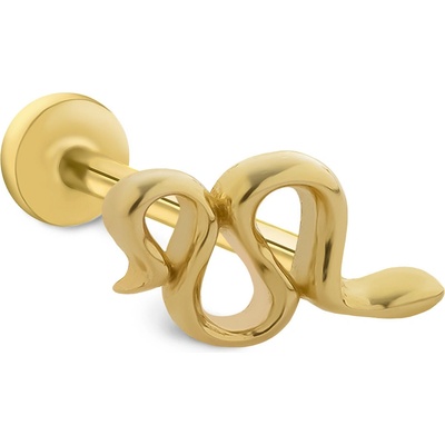 Lillian Vassago Zlatý piercing labreta s motivem hada LLV92-GPI050LB