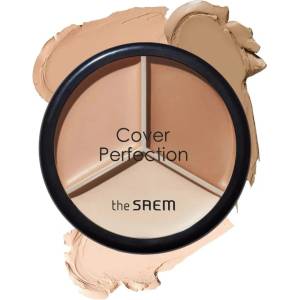 the SAEM Cover Perfection Triple Pot Concealer - 02 Contour Beige - Коректор за контуриране 4.5г