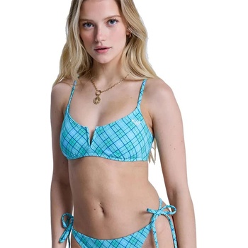 Roxy Essentials PT Strappy Bralette bikini top - Blue (Katydid As If Plaid)