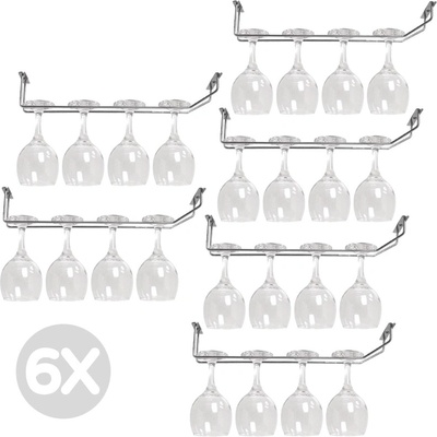 Zvýhodněný multipack - 6x Olympia držák na sklenice na víno chromovaný 406mm