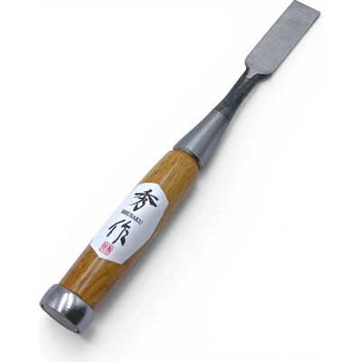 Japonské truhlářské dláto SHUSAKU OIRE NOMI, rukojeť z červeného dubu, 18 mm