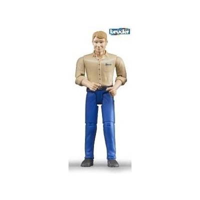 BRUDER Figurine of a man in blue jeans