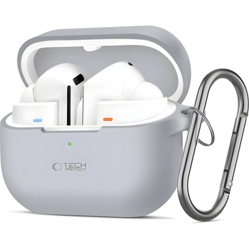 Tech-Protect Силиконов калъф с карабинка за Samsung Galaxy Buds 3 / 3 Pro - Сив KP35228 (35228)