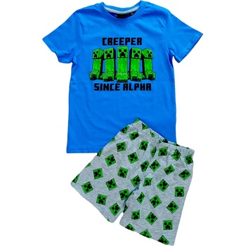Mojang Minecraft dětské pyžamo Creeper modrá