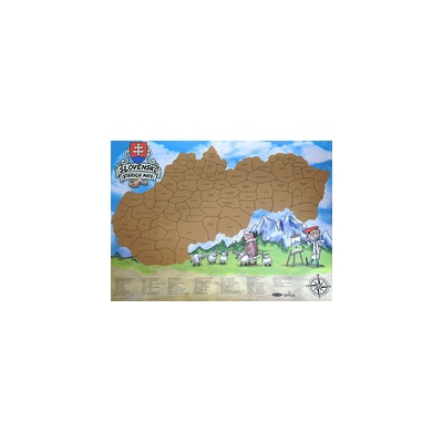 Stírací mapa Slovensko komiksová