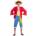 One Piece Маскировъчен костюм за възрастни One Piece Luffy (5 Части) Размер M