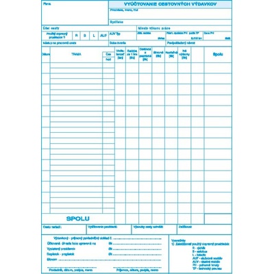 Igaz 709 Vyúčtov.zahr. služ. cesty A4 - 100 list