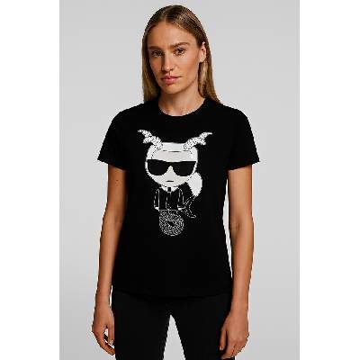 TRIČKO KARL LAGERFELD K/ZODIAC T-SHIRT CAPRICORN KOZOROŽEC ČIERNE