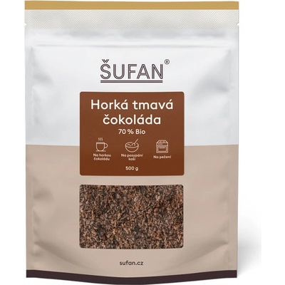 Šufan Bio Horká tmavá čokoláda 70% Peru 500 g – Zbozi.Blesk.cz