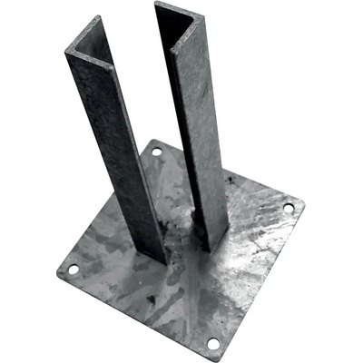 Patka Zn k montáži čtyřhranného sloupku na betonový základ 50x50 mm