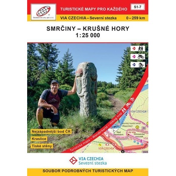 Via Czechia - Severní stezka - soubor map 1:25 000 - Smrčiny - Krušné hory S1-7, 0-259 km - Geodézie On Line