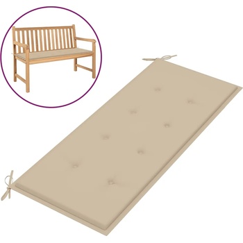 Image 1 of vidaXL Възглавница за градинска пейка бежова 120x50x4 см оксфорд плат (47626)