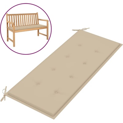 vidaXL Възглавница за градинска пейка бежова 120x50x4 см оксфорд плат (47626)