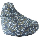 Pufrelax Пуф, круша, 220л. , Nirvana Hobbit - Army Camouflage Air, Перящ се калъф, Пълнеж от полистиролни перли