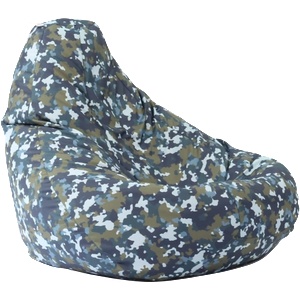 Pufrelax Пуф, круша, 220л. , Nirvana Hobbit - Army Camouflage Air, Перящ се калъф, Пълнеж от полистиролни перли