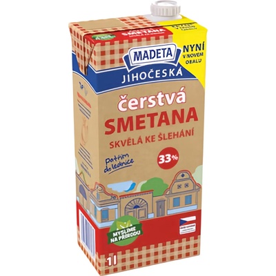 Madeta Jihočeská smetana čerstvá 33% 1l – Hledejceny.cz