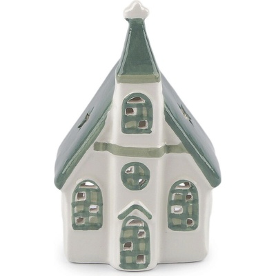 Porcelánový kostel na svíčku bílá 1 ks