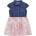 Guess Разкроена рокля светъл деним и тюл с цветя Guess