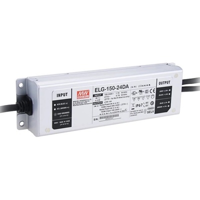 Ledshopik Stmívatelný LED zdroj Meanwell ELG-150-24DA 24V 150W 6,25A IP67 DALI 5 let záruka