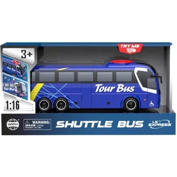 Global Express Играчка автобус с светлинни и звукови ефекти, мащаб 1: 16 - синьо (wy1107a)